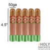 5 pack of Arturo Fuente Chateau Fuente natural cigars with a size chart
