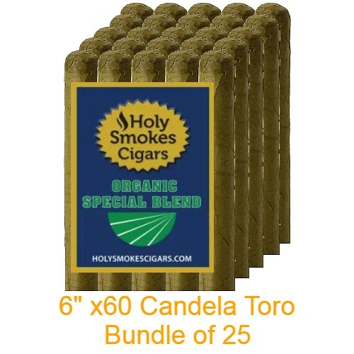 Organic SB Cigars Candela Gordo - Bundle of 25 (6"x 60) 1 Organic SB Cigars Candela Gordo - Bundle of 25 (6"x 60)